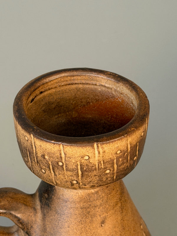 Werkstatt Margarethenhöhe Johannes Leßmann Candle Holder 1960s Brown Terracotta Ceramic - Image 7