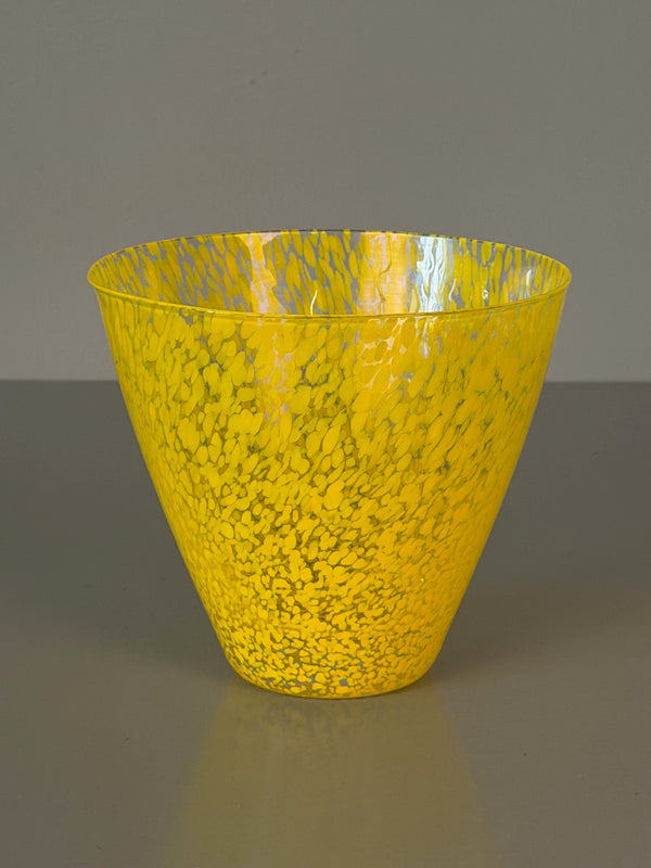 Vintage Vase Glass Vase Art Glass 1960s Yellow Glass