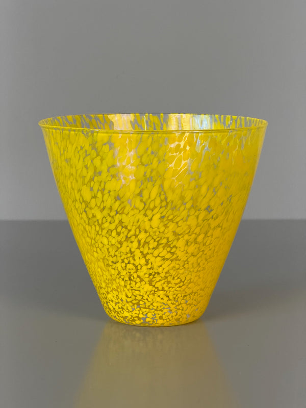Vintage Vase Glass Vase Art Glass 1960s Yellow Glass - Image 2
