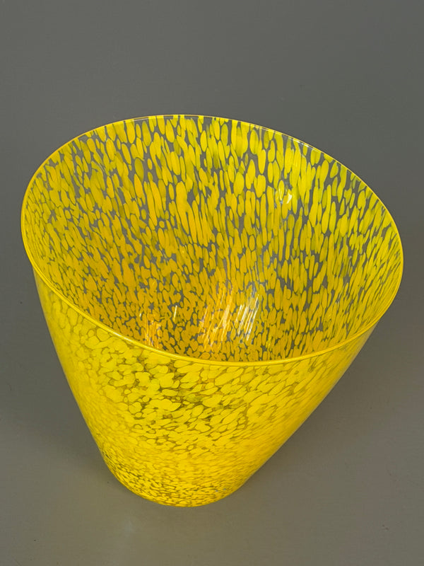 Vintage Vase Glass Vase Art Glass 1960s Yellow Glass - Image 4