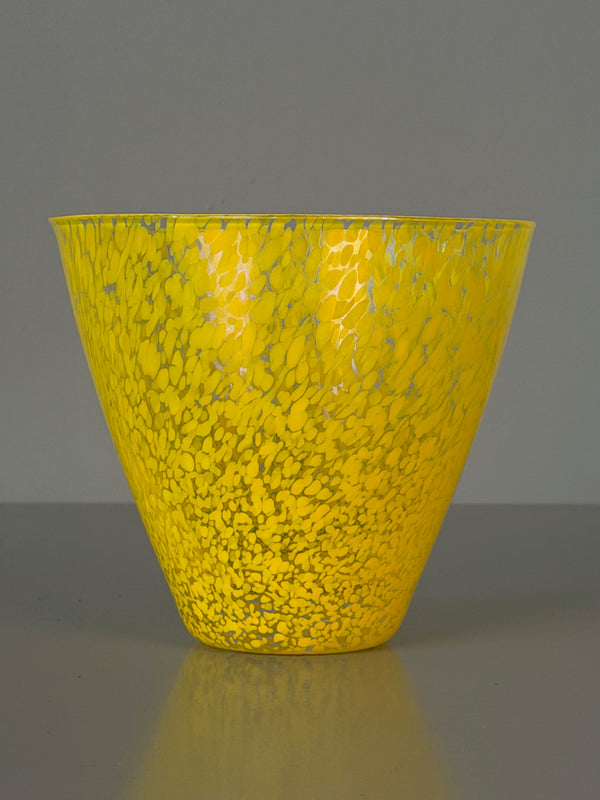 Vintage Vase Glass Vase Art Glass 1960s Yellow Glass - Image 8
