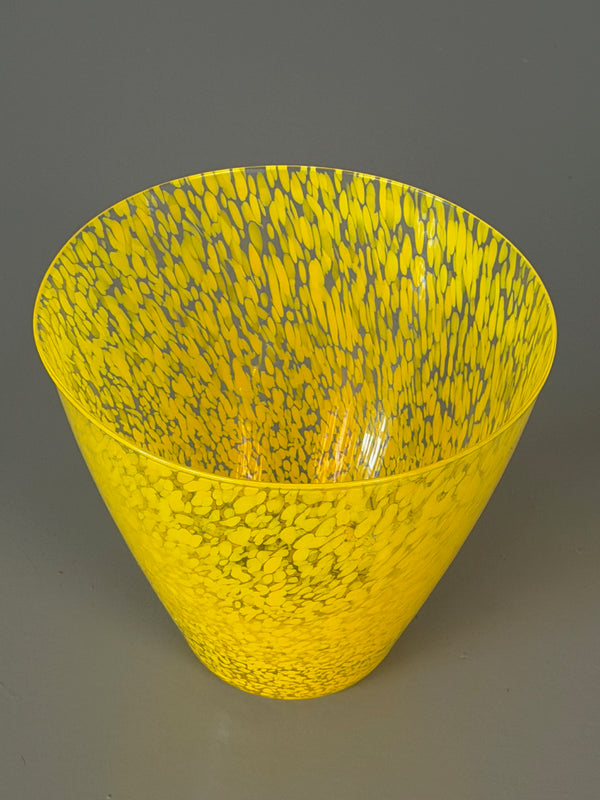 Vintage Vase Glass Vase Art Glass 1960s Yellow Glass - Image 9