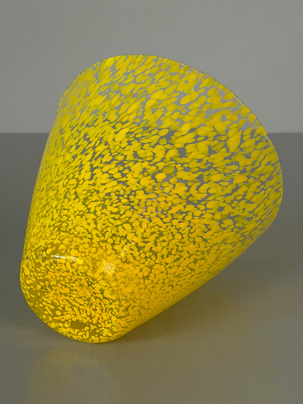 Vintage Vase Glass Vase Art Glass 1960s Yellow Glass - Image 10
