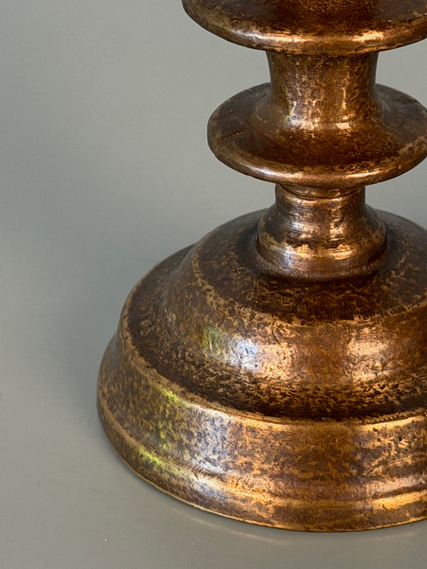 Vintage Bronze Candle Holder Brutalist 1960s Mid Century - Image 9
