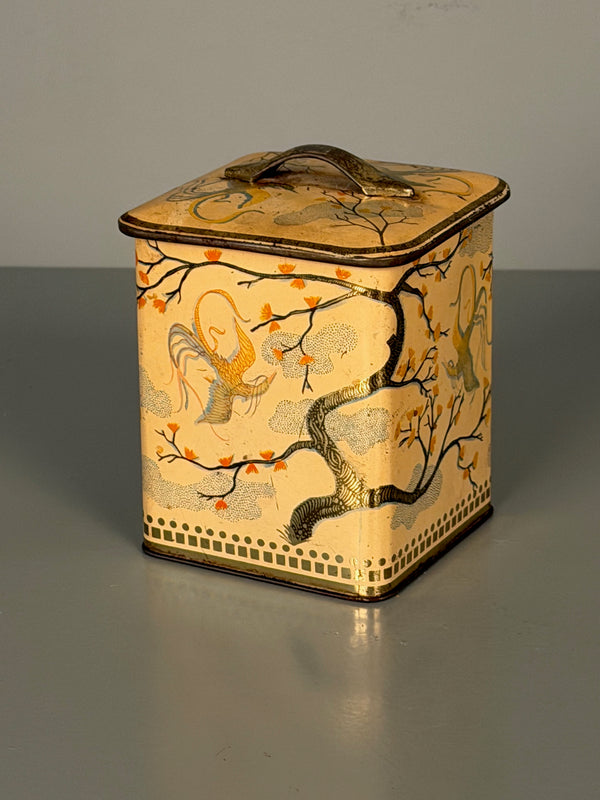Spara Frischbrand Kaffee Tin Box 1950s Cream Orange Metal