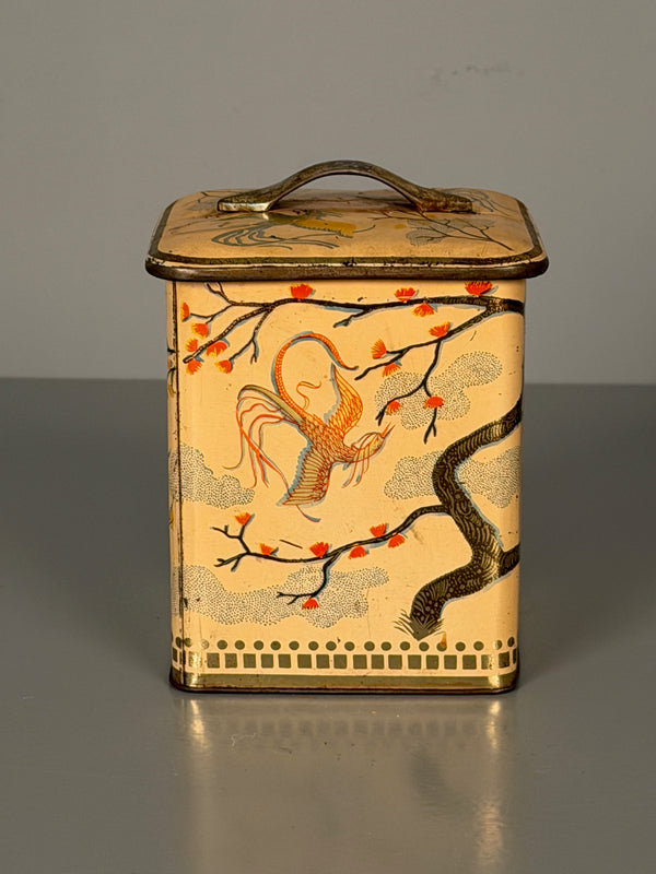 Spara Frischbrand Kaffee Tin Box 1950s Cream Orange Metal - Image 4