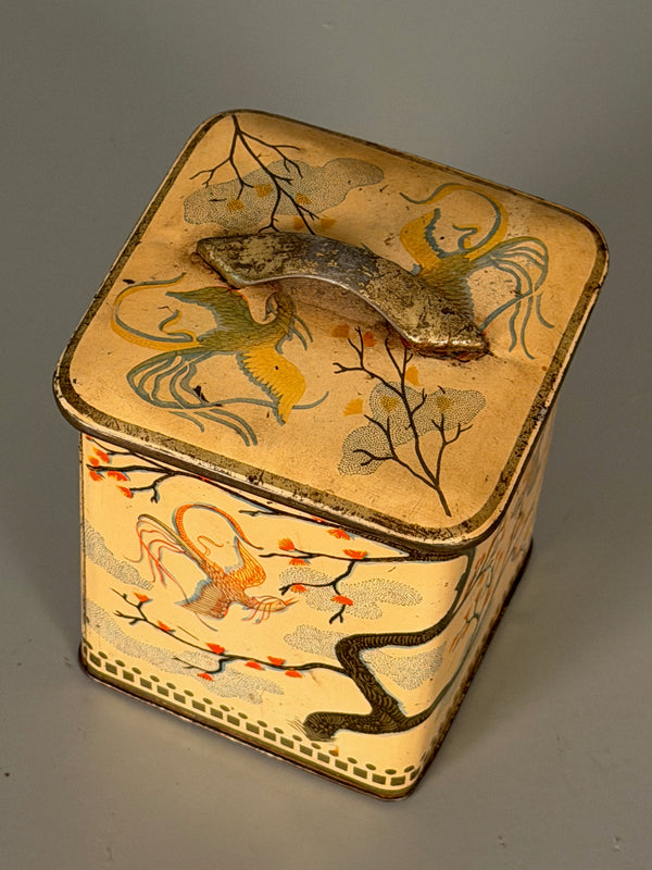 Spara Frischbrand Kaffee Tin Box 1950s Cream Orange Metal - Image 5