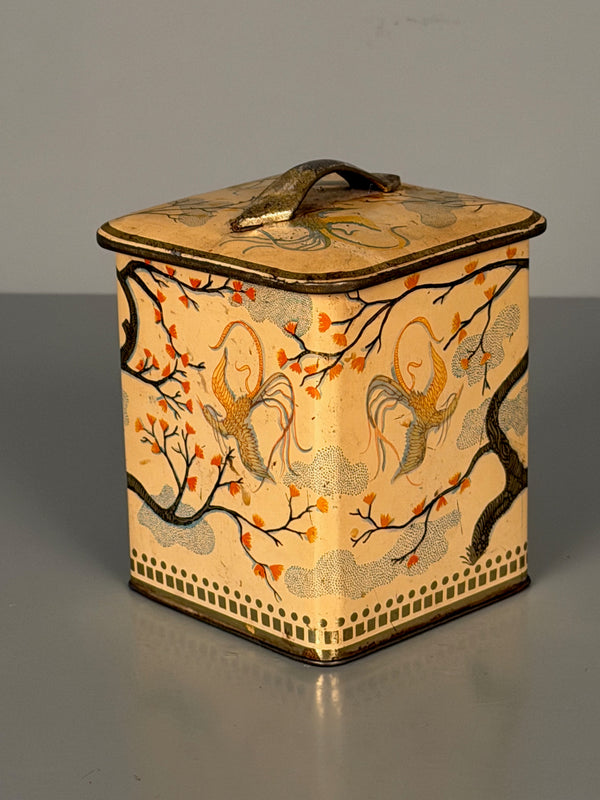 Spara Frischbrand Kaffee Tin Box 1950s Cream Orange Metal - Image 7
