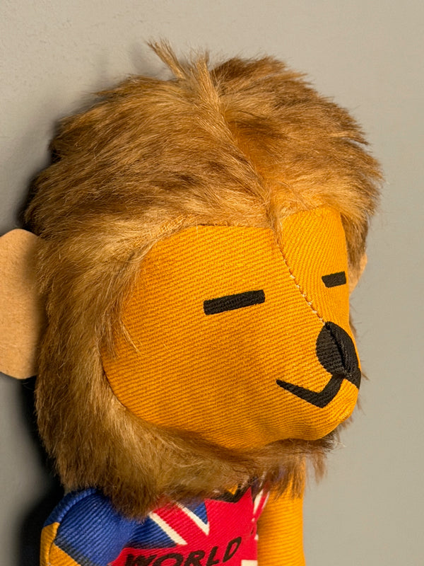 Pedigree Made in England Vintage World Cup Willie Plush Toy 60s Orange Blue - Image 3