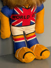 Pedigree Made in England Vintage World Cup Willie Plush Toy 60s Orange Blue - Image 4