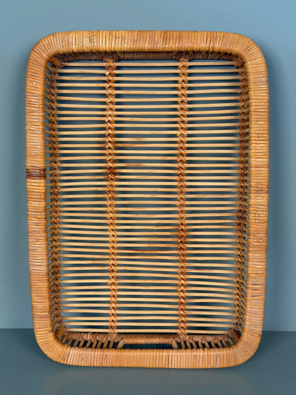 Artek Vintage Rattan Tray Basket Serving Tray 1970s - Image 6