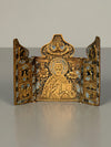 Vintage Travel Icon Altar Brass Triptych Antique Russia Enamel Metal Icon Bronze - Image 3