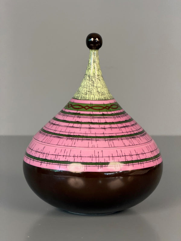 Rosenthal Studio Line Emilio Pucci Vase 1960s Brown Pink Ceramic - Image 2