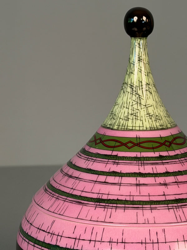 Rosenthal Studio Line Emilio Pucci Vase 1960s Brown Pink Ceramic - Image 4