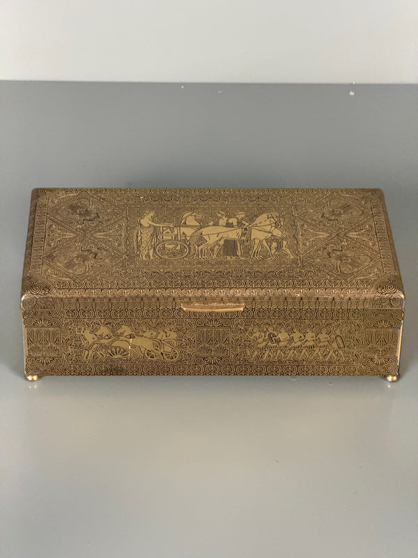 Vintage Brass Box Cigar Case Jewelry Box 1930s