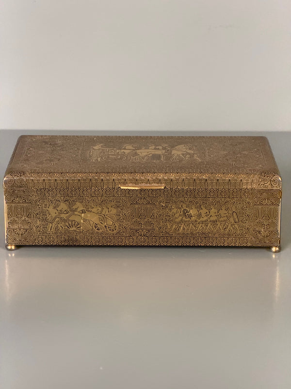 Vintage Brass Box Cigar Case Jewelry Box 1930s - Image 2