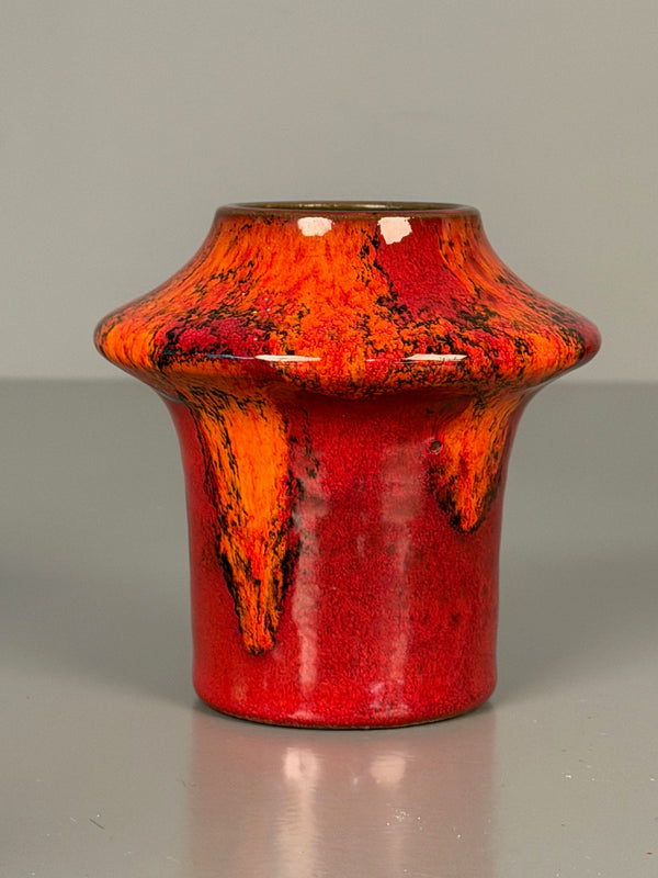 Ceramano Vase Orion 1960s Red Orange Ceramic - Image 3