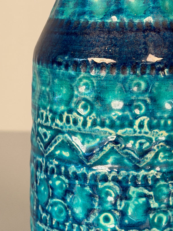 Bay Keramik Bodo Mans Handle Vase 224-20 1960s Teal Ceramic - Image 8