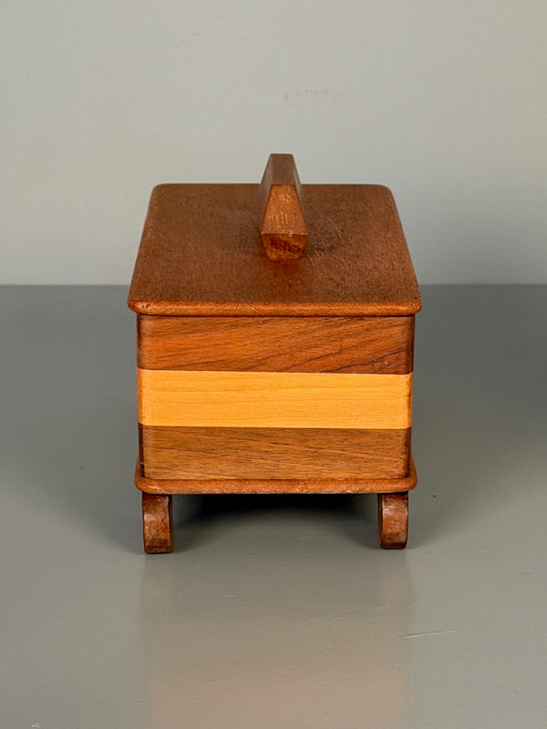 Vintage Wooden Box Teak Treasure Chest 1960s Mid Century - Image 4