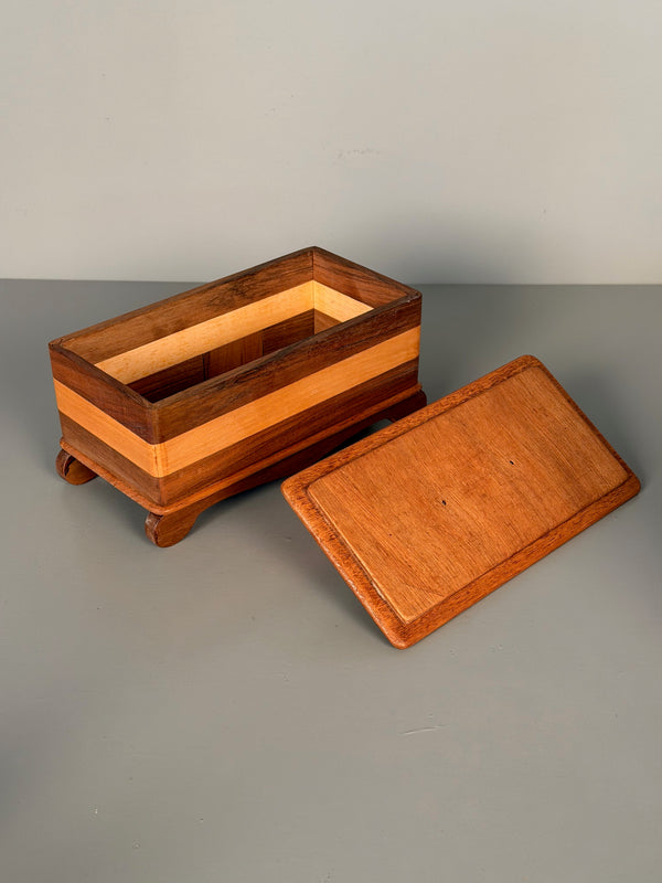 Vintage Wooden Box Teak Treasure Chest 1960s Mid Century - Image 8