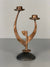 Vintage Candle Holder Bronze and Ceramic 1960s Brutalist