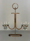 Vintage Candle Holder Pair Scandinavian Iron 1960s