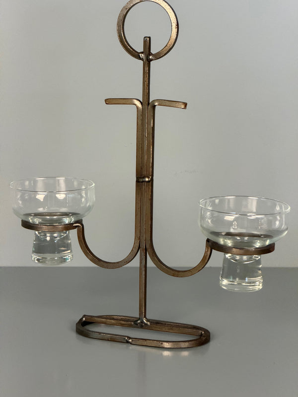 Vintage Candle Holder Pair Scandinavian Iron 1960s - Image 6