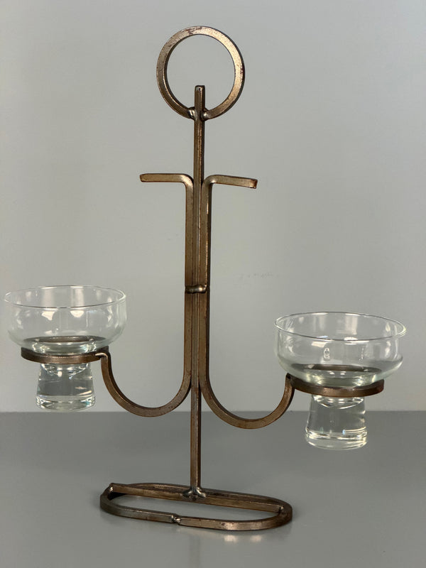 Vintage Candle Holder Pair Scandinavian Iron 1960s - Image 7