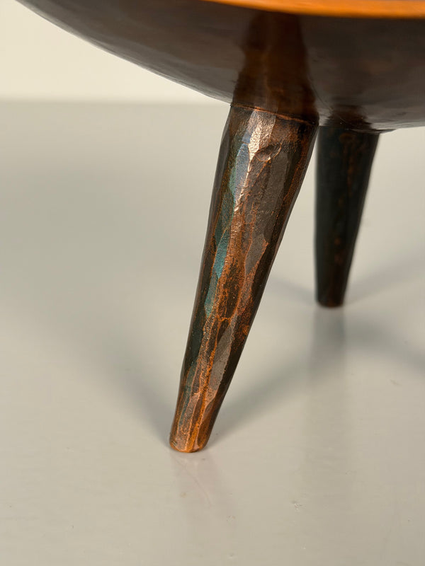 Vintage Copper Candleholder Tripod Massive Brutalist Mid Century 1960s Candle Holder - Image 8