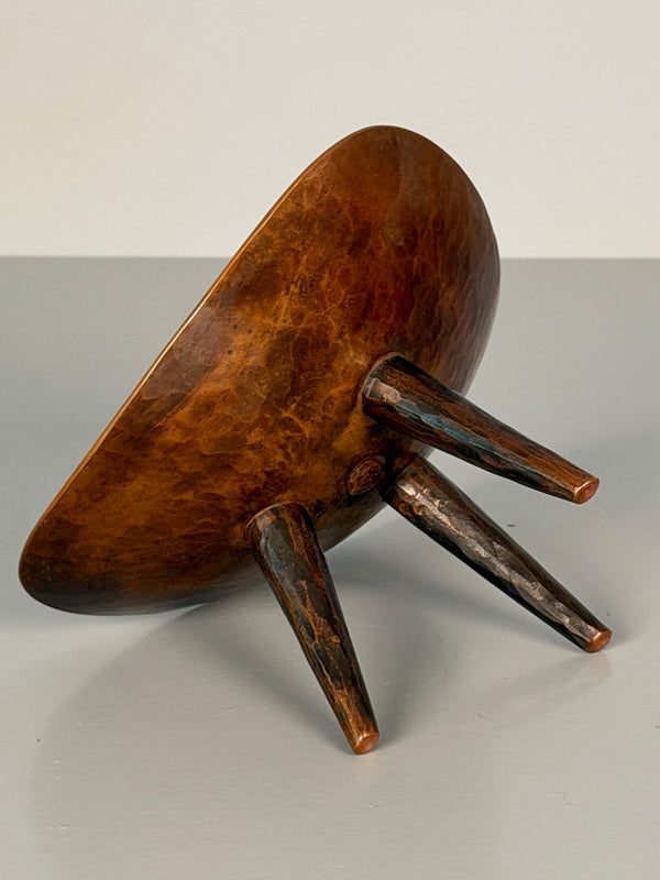Vintage Copper Candleholder Tripod Massive Brutalist Mid Century 1960s Candle Holder - Image 10