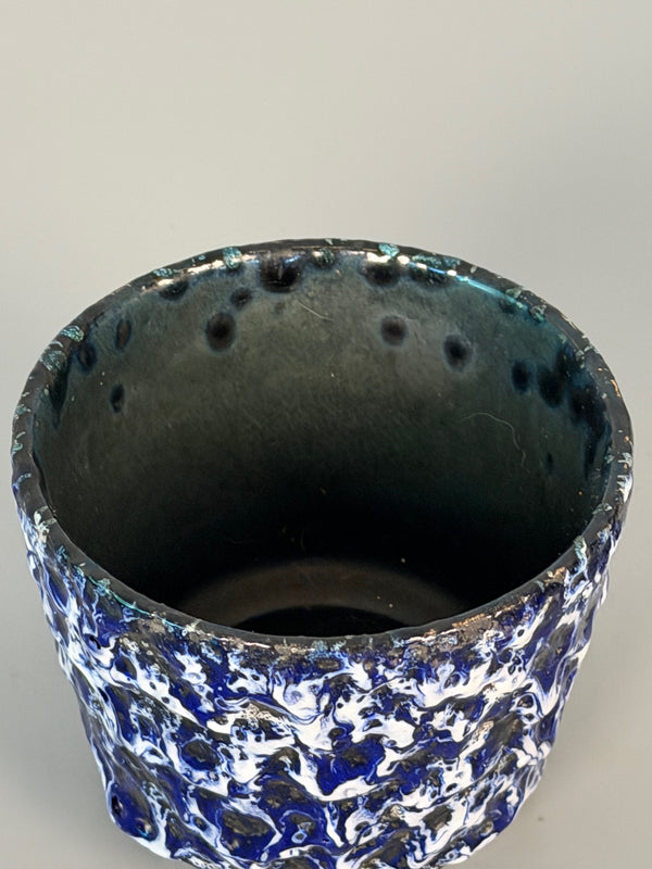 ES Keramik Vintage Planter Fat Lava 60s Blue White Ceramic - Image 5