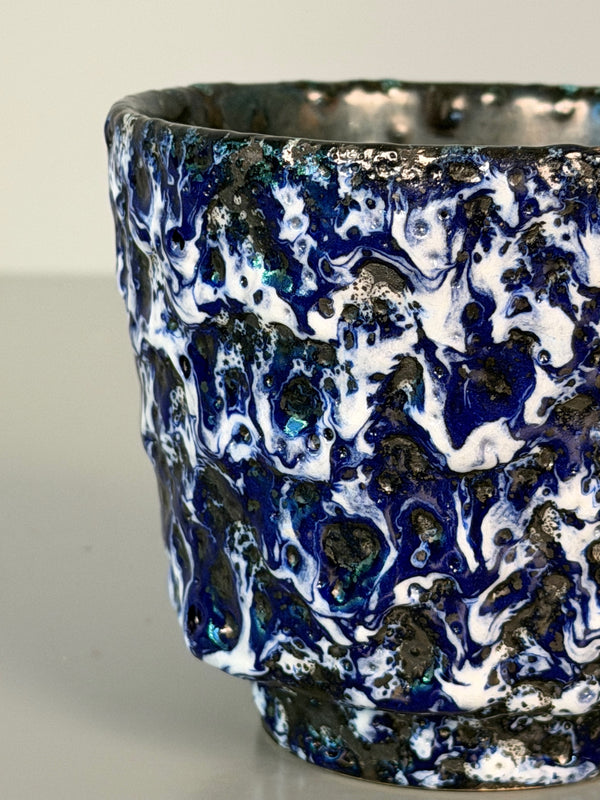 ES Keramik Vintage Planter Fat Lava 60s Blue White Ceramic - Image 6