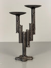 Vintage Candleholder Brutalist Mid Century 1960s Iron Wrought Iron