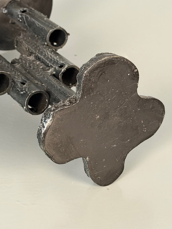 Vintage Candleholder Brutalist Mid Century 1960s Iron Wrought Iron - Image 9