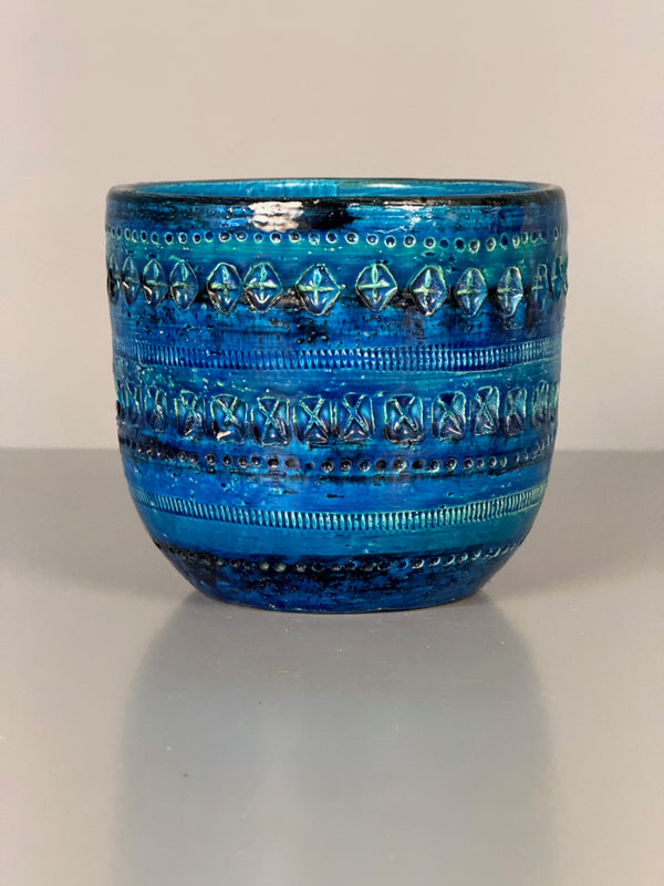 Bitossi Aldo Londi Vintage Planter 1950s Cerulean Ceramic - Image 2