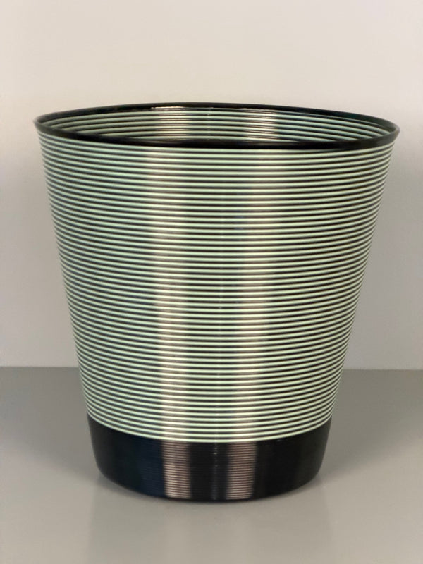 Rotaflex Wastebasket 1960s Black Light Green Metal