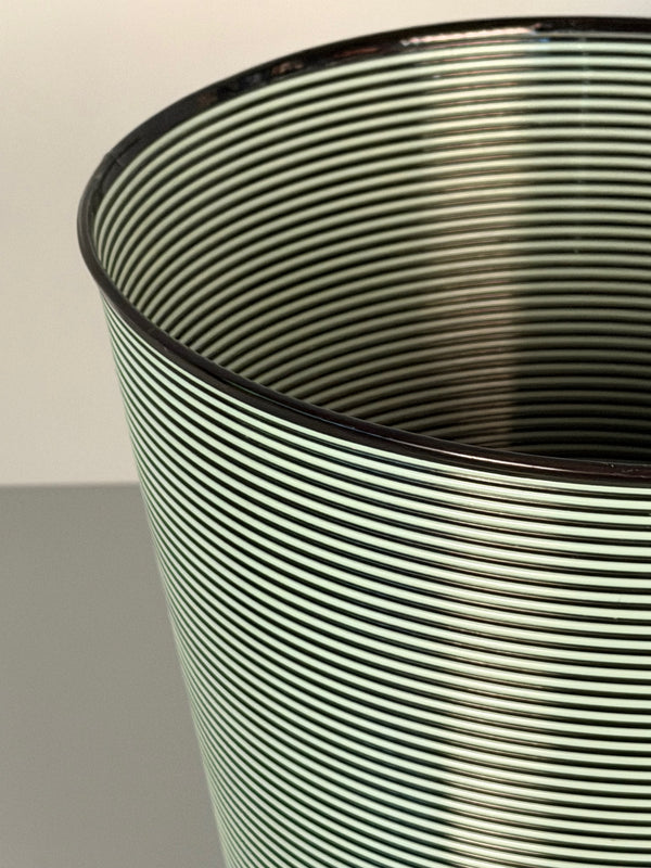 Rotaflex Wastebasket 1960s Black Light Green Metal - Image 6