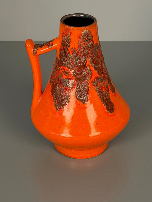 Jopeko Vase Vintage WGP Fat Lava Handle Vase 60s 70s Orange Ceramic - Image 2