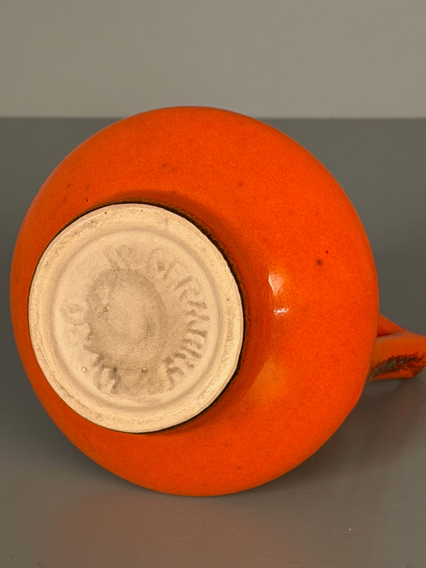 Jopeko Vase Vintage WGP Fat Lava Handle Vase 60s 70s Orange Ceramic - Image 8