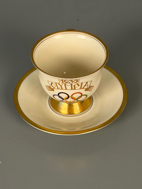 Tuppack Tiefenfurt Cup and Saucer Olympic Games 1936 Porcelain Gold Trim - Image 2