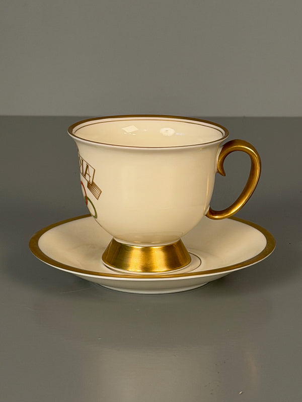 Tuppack Tiefenfurt Cup and Saucer Olympic Games 1936 Porcelain Gold Trim - Image 3