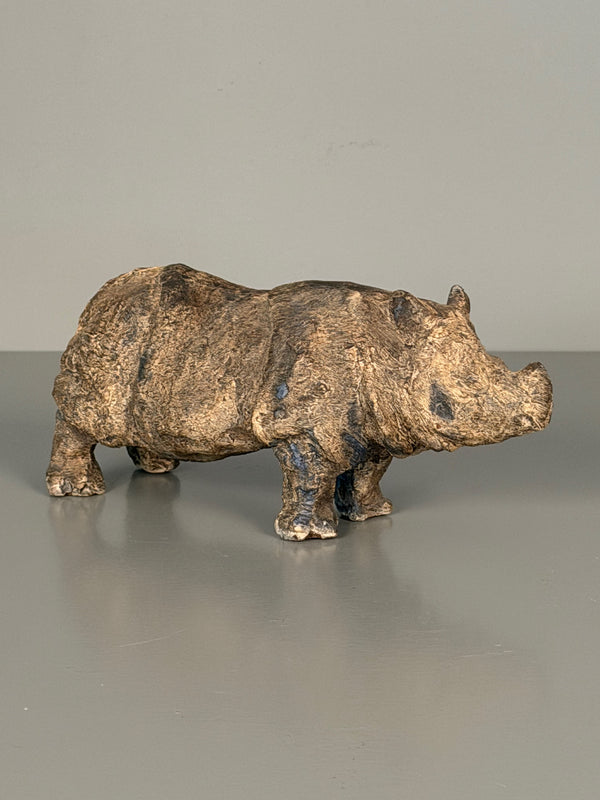 Vintage Ceramic Rhino Art Ceramic Studio Pottery Animal 1960s - Image 3