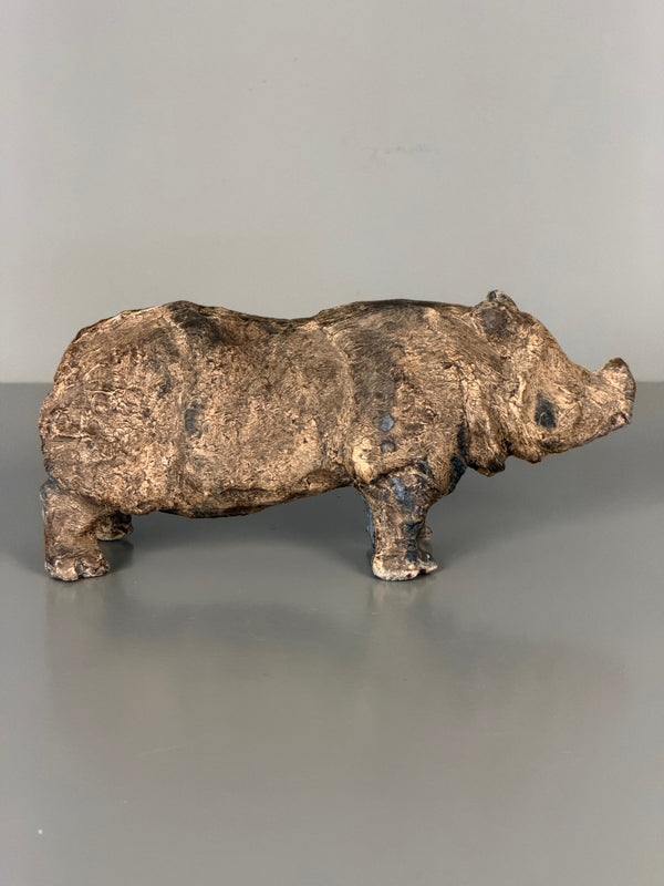 Vintage Ceramic Rhino Art Ceramic Studio Pottery Animal 1960s - Image 4