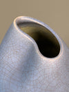 Ernst Lösche Ceramic Vase Mid Century Vintage Crackle 1960s Periwinkle Cream - Image 8