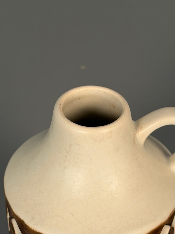 Jasba Vintage Vase Pitcher 1960s Cream Brown Ceramic - Image 5