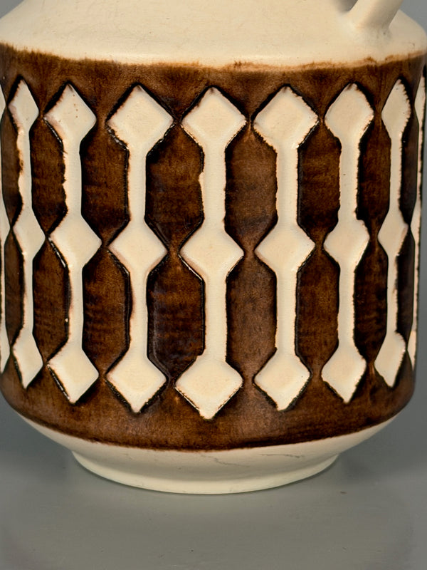 Jasba Vintage Vase Pitcher 1960s Cream Brown Ceramic - Image 7