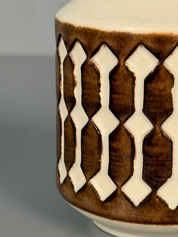 Jasba Vintage Vase Pitcher 1960s Cream Brown Ceramic - Image 8
