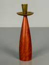 Vintage Candlestick Teak and Brass 1960s Scandinavian