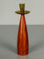 Vintage Candlestick Teak and Brass 1960s Scandinavian
