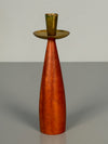 Vintage Candlestick Teak and Brass 1960s Scandinavian - Image 2